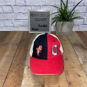 Ohio Buckeyes Hat Adjustable Red Black White Donegal Bay Embroidered